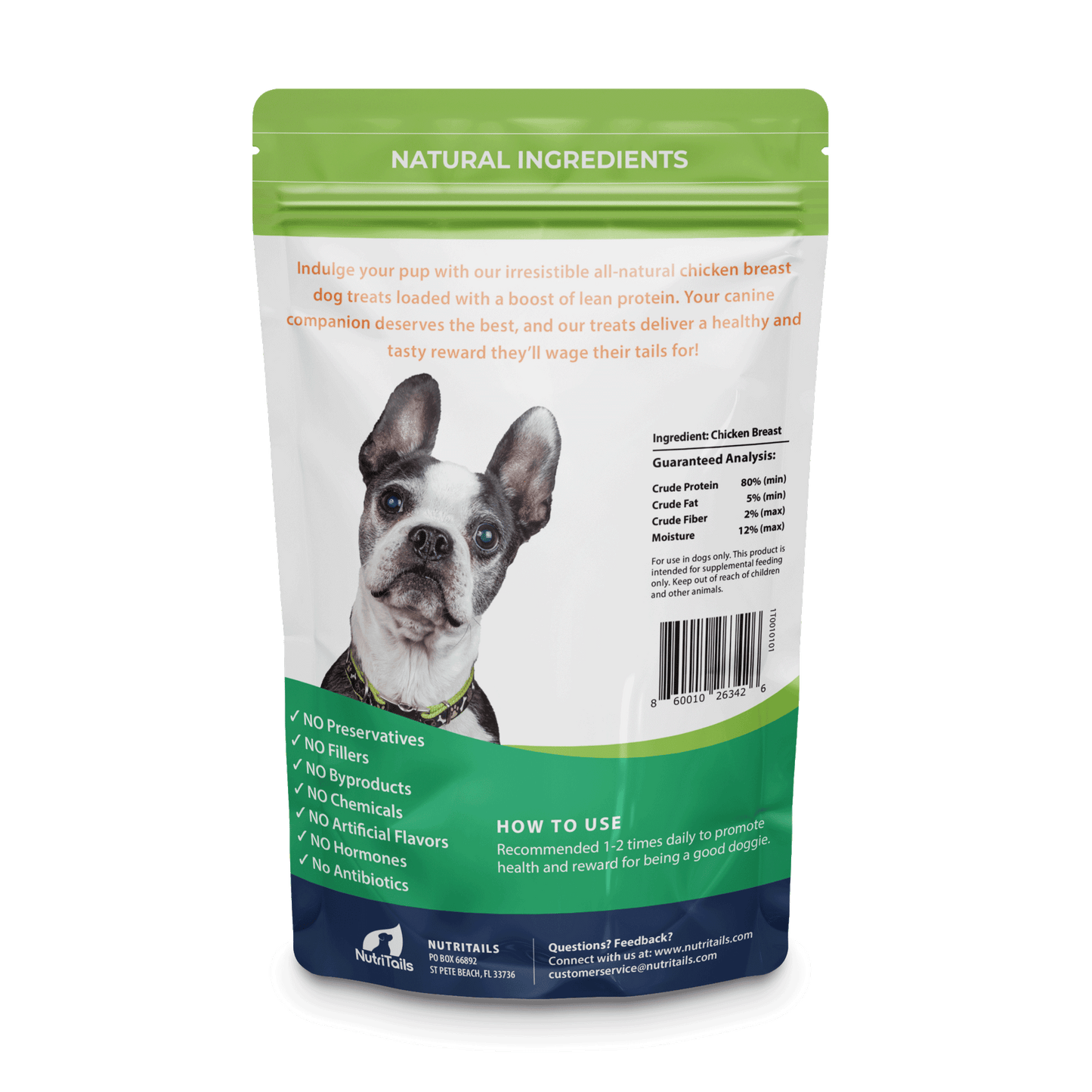 NutriTails Natural Real Chicken Breast Dog Treats, Made in USA