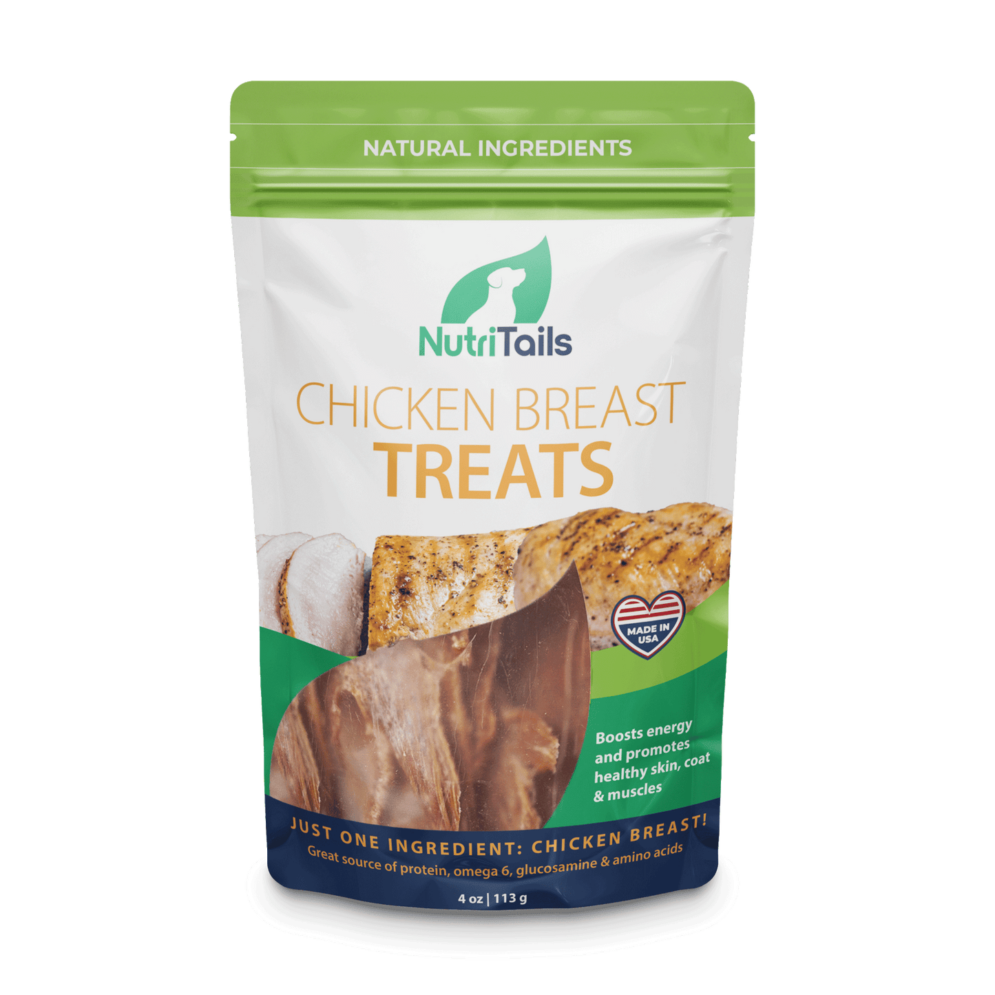 NutriTails Natural Real Chicken Breast Dog Treats, Made in USA