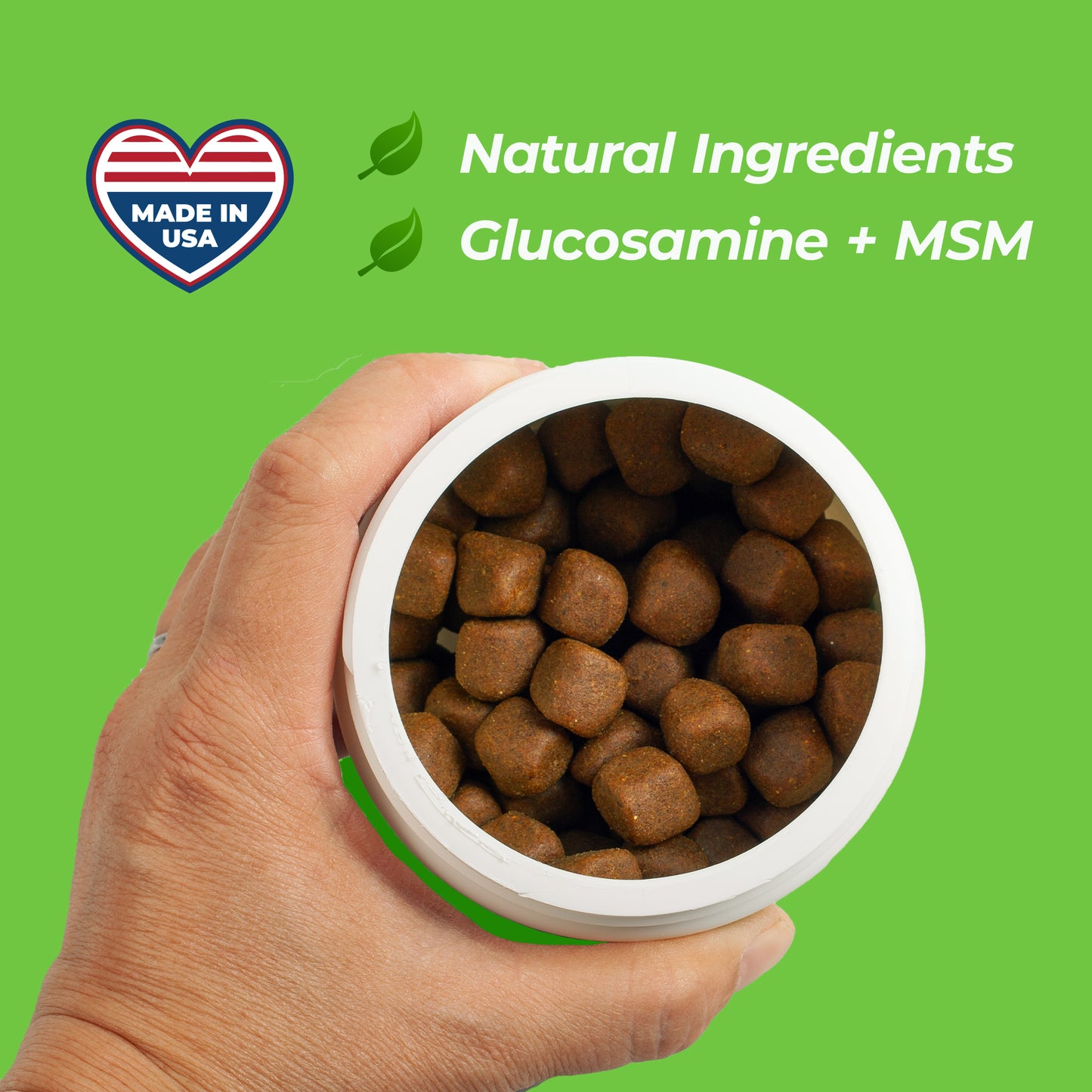 NutriTails Natural Hip & Joint Soft Chew Dog Treats w/glucosamine, 120 ct, Made in USA