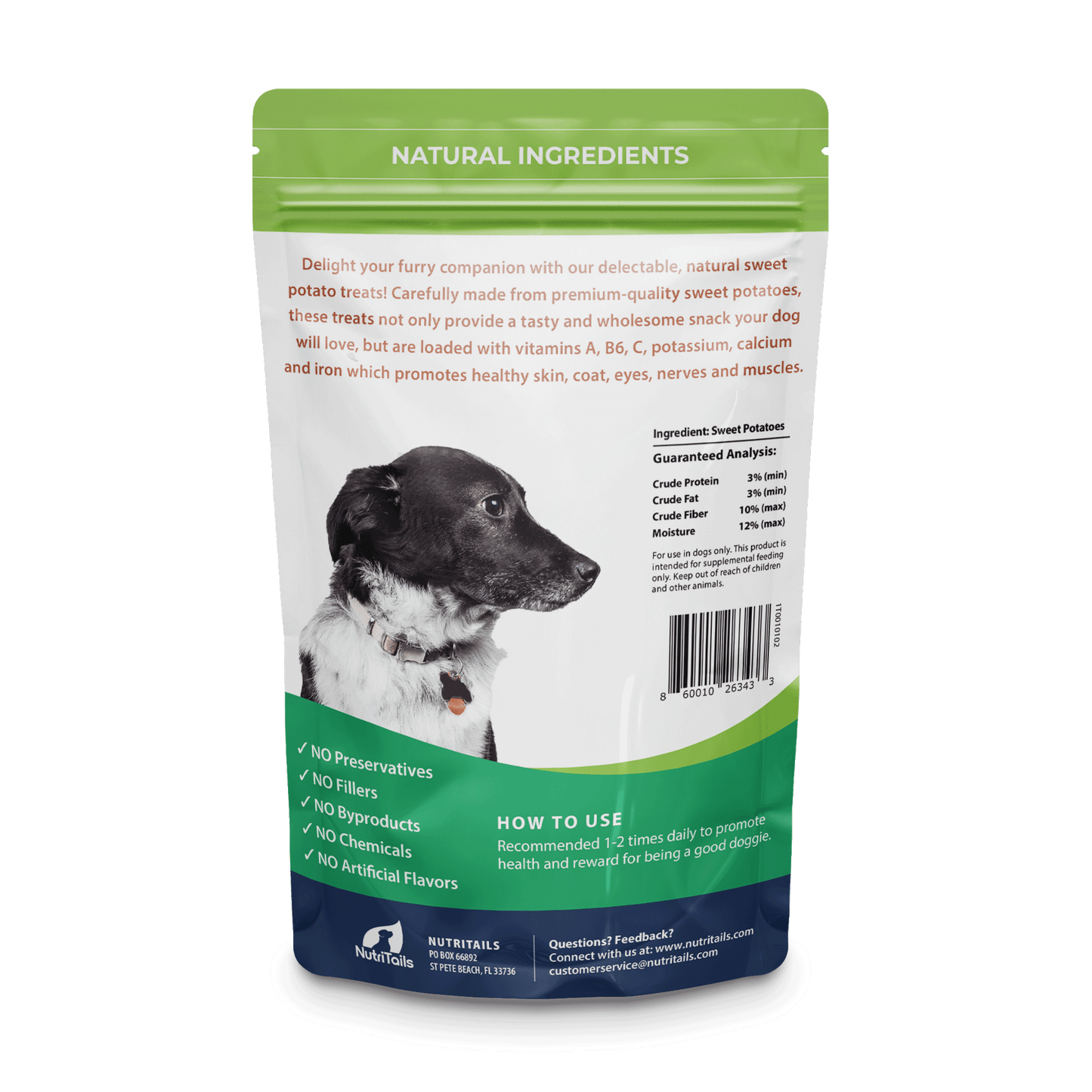 NutriTails Natural Sweet Potato Dog Treats, Single Ingredient, Made in USA